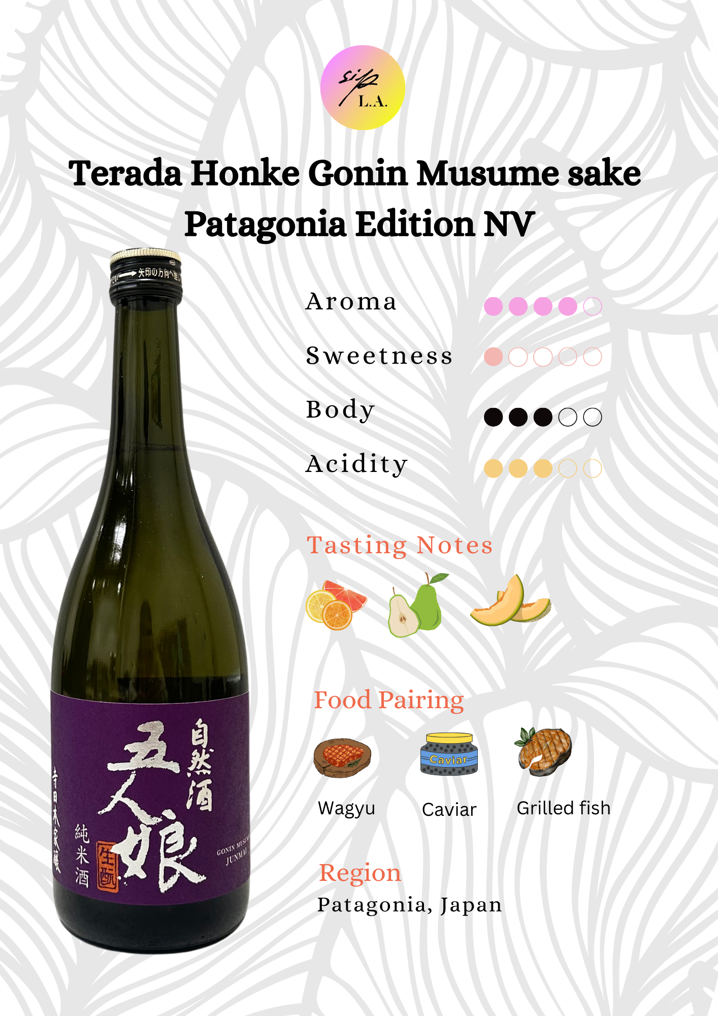 Terada Honke Gonin Musume sake Patagonia Edition NV Tech Sheet